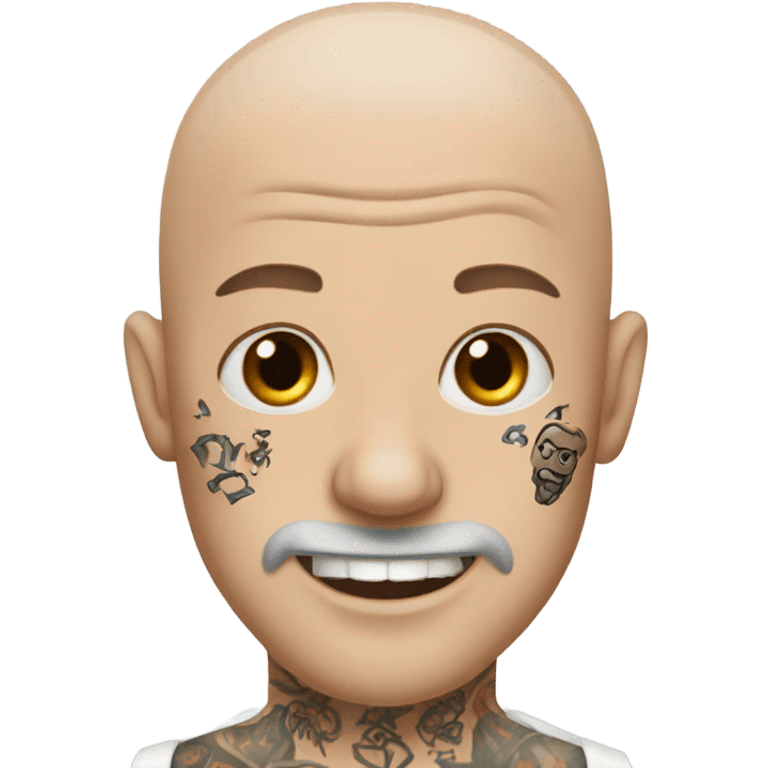 Bald white guy with tattoos  emoji