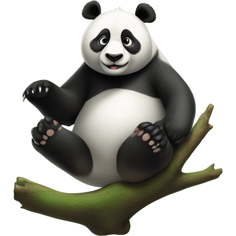 Panda riding a bird emoji