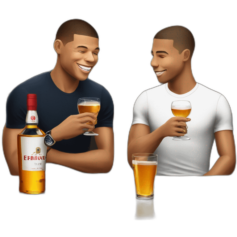 mbappe drinks a whiskey with ronaldo emoji