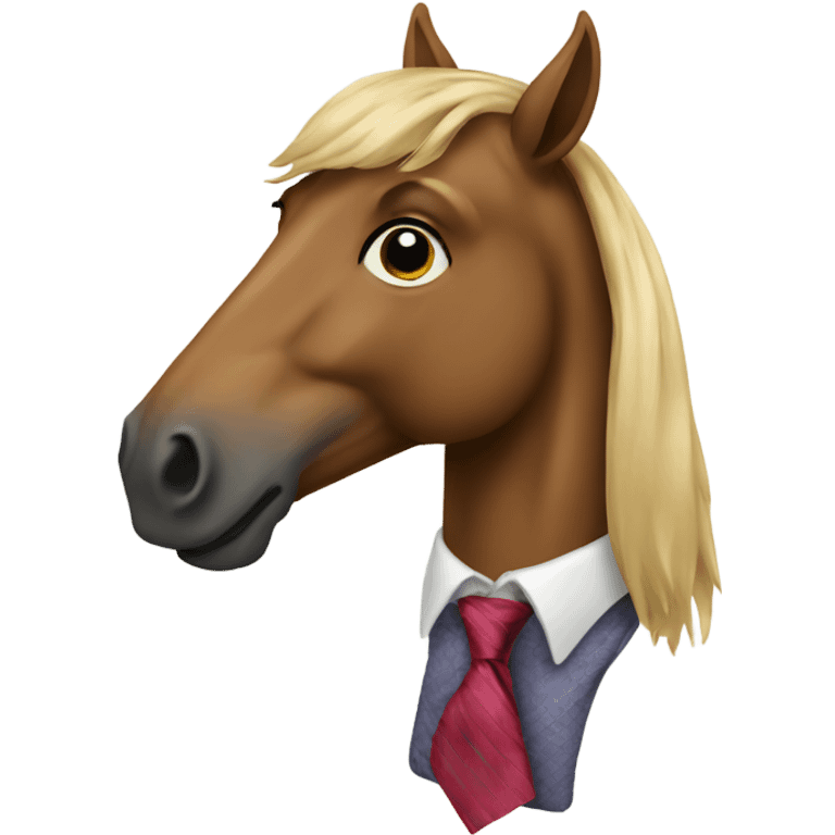 Horse wearing a tie emoji