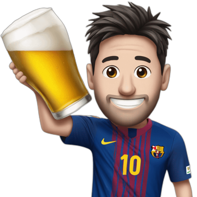 Messi avec une bière emoji