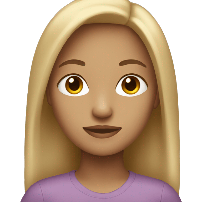 Blonde girl with straight brown hair emoji