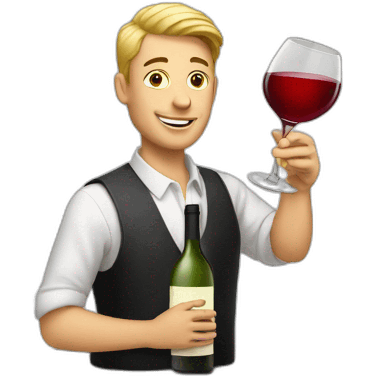 White gay pouring wine emoji