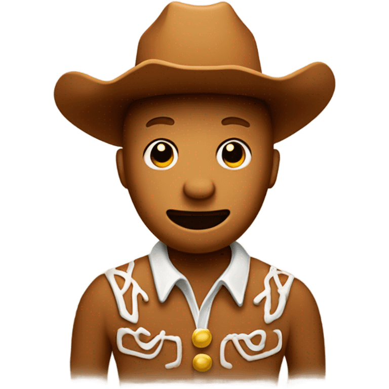 Gingerbread man wearing a cowboy hat  emoji