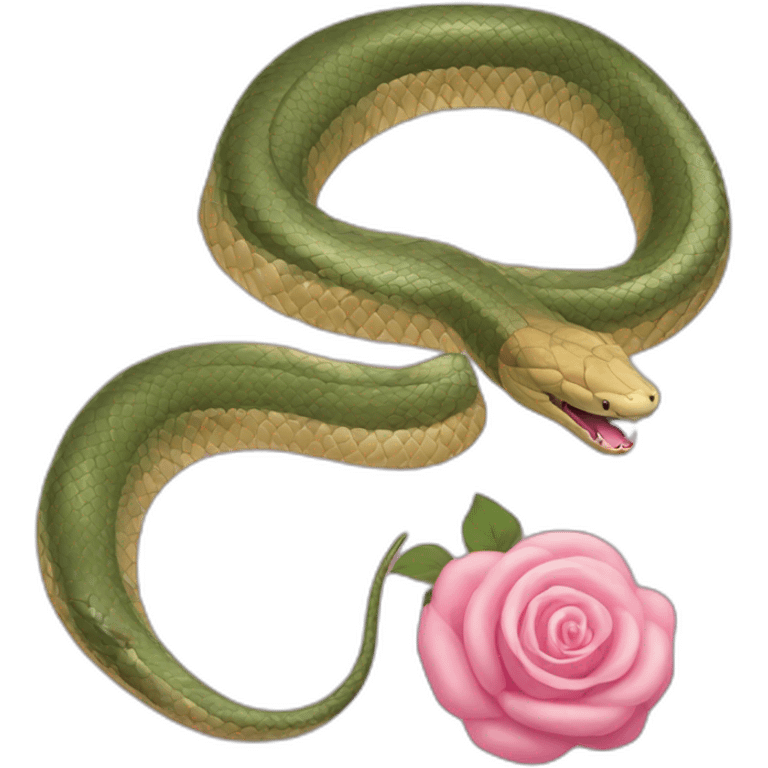 Serpiente y rosa emoji