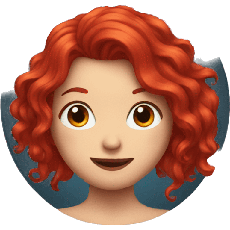 A heart made of red hair  emoji