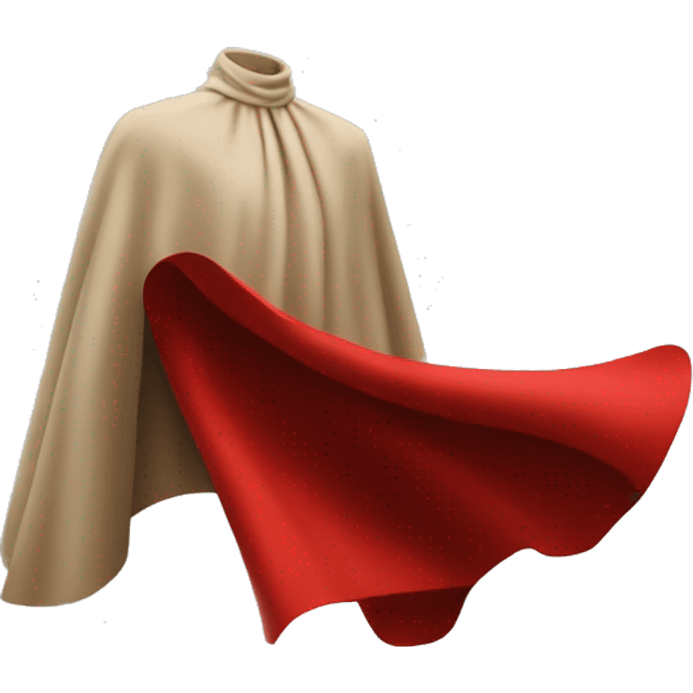 faceless beige mannequin flying red cape emoji