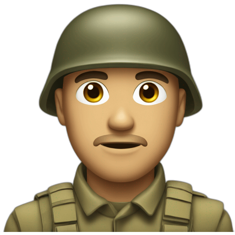 thousand yard stare soldier face emoji