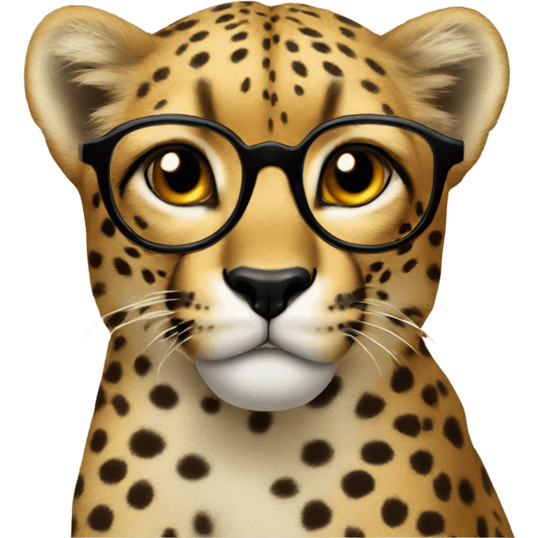 cheetah with glasses emoji