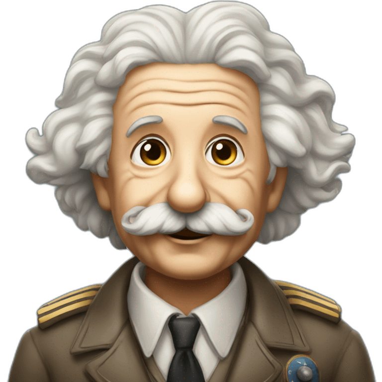 Albert Einstein as an old timey pilot emoji