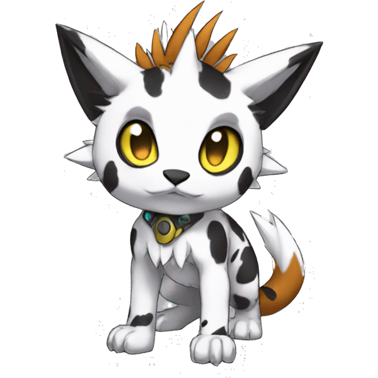 cute cool edgy Digimon-Fakemon-animal with cool markings full body emoji