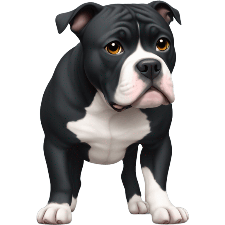 Black American Bully with a little bit of white emoji