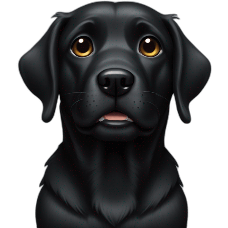 Black dog pleading emoji