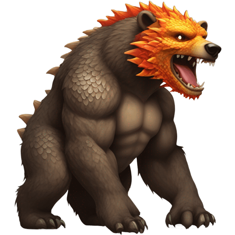 Dragon fire bear emoji