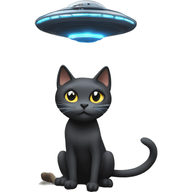 UFO abducting a cat emoji