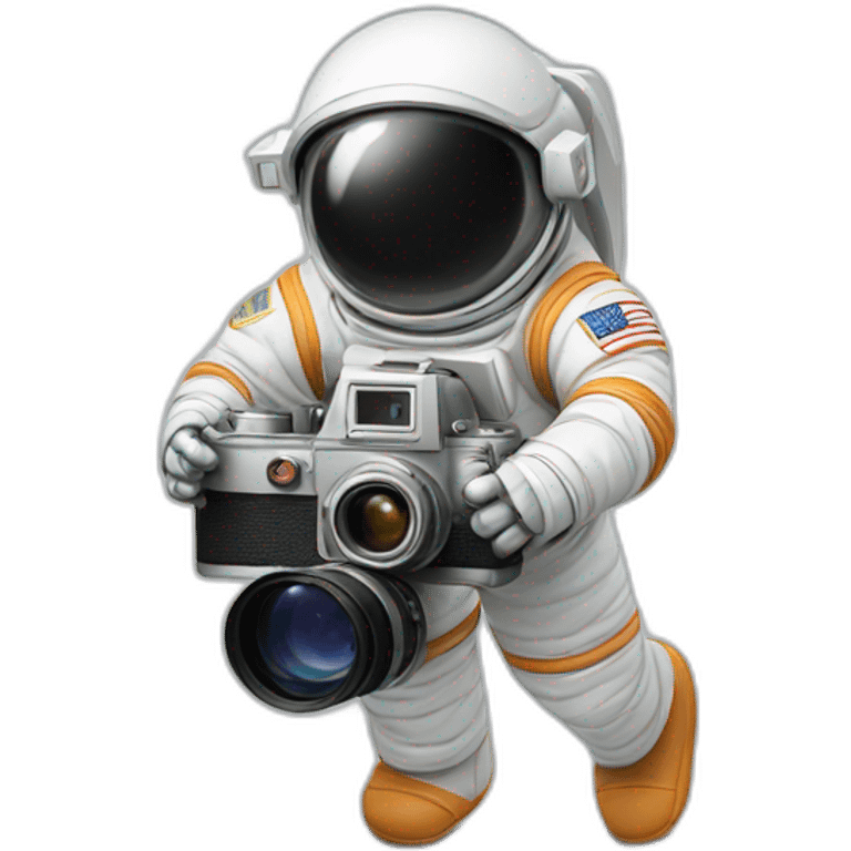 astronaut taking a photo with an old camera emoji