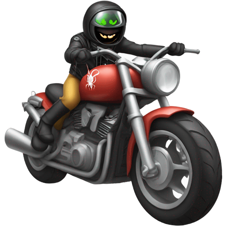 spider riding a motorcycle  emoji