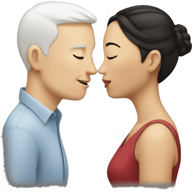 white man and asian woman kissing emoji