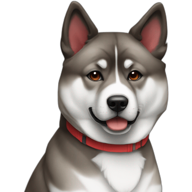 Akita inu brindle grey and red emoji