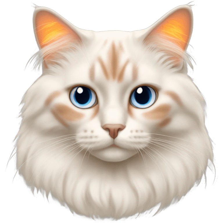 Flame point ragdoll cat with orange ears emoji