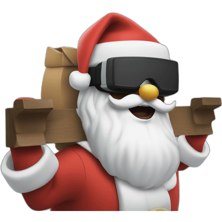 Santa in sledge in vr headset emoji