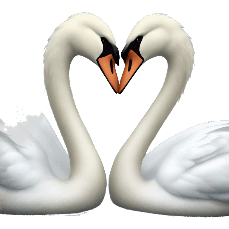 2 swans kissing emoji