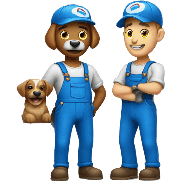 plumber and dog plumber blue emoji