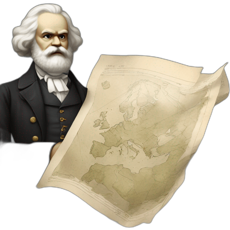 karl marx holding ghost casper a map of Europe emoji