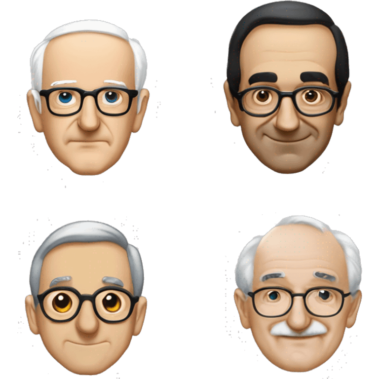 adam smith and david ricardo and john maynard keynes and freidrich hayek and milton friedman emoji