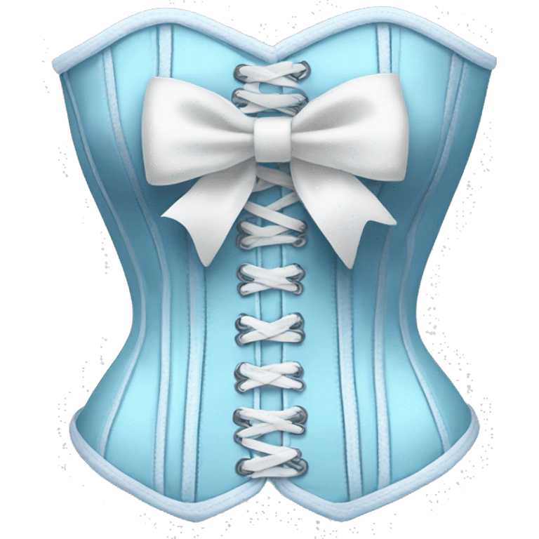 Baby blue corset with a white bow emoji