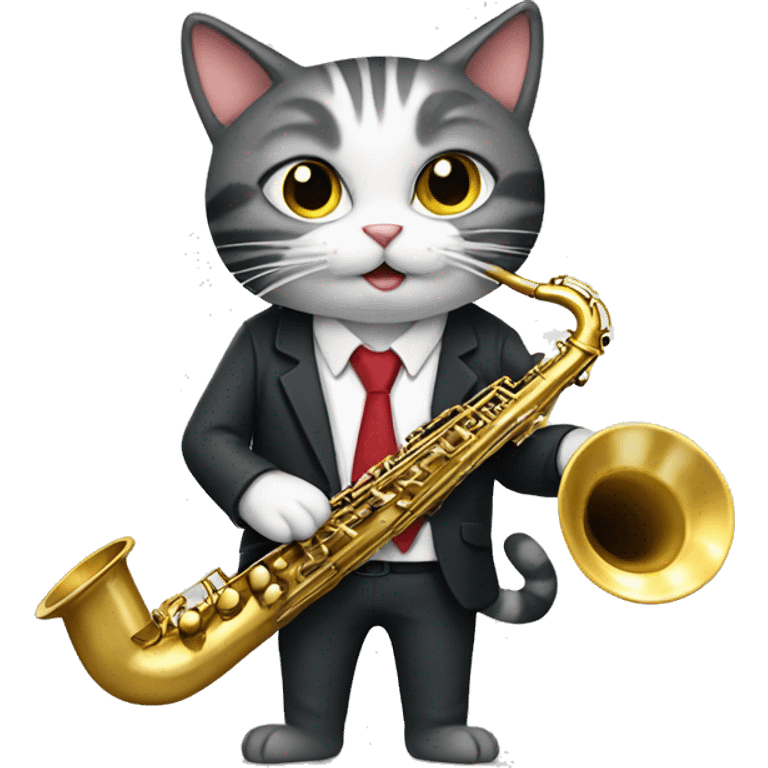 Cat playing saxophone  emoji