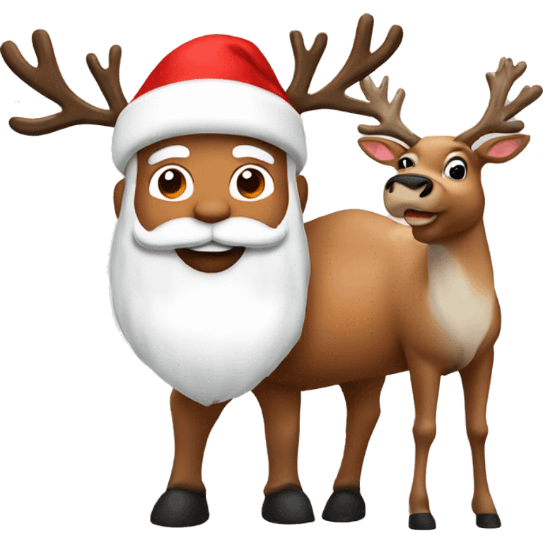 Reindeer with Santa  emoji