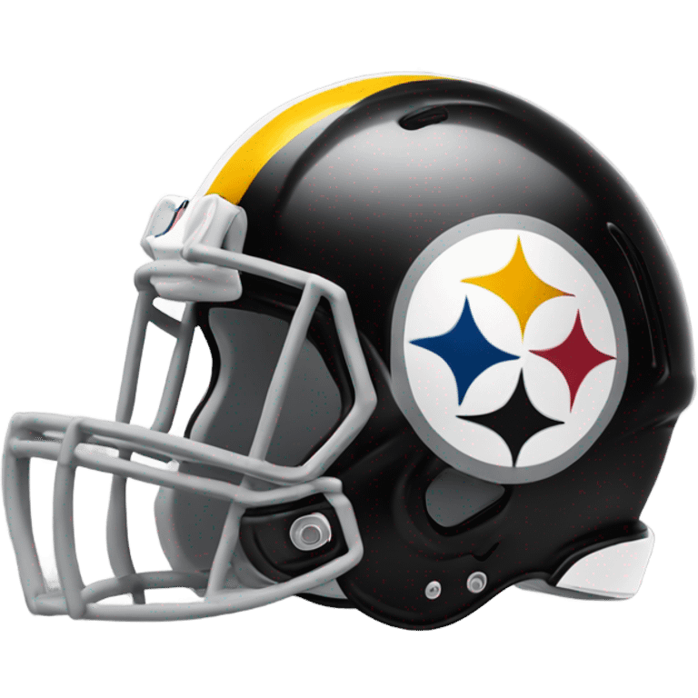 Pittsburgh Steelers helmet with feet holding a football running into the end zone emoji