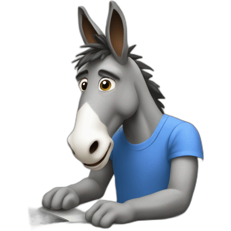 The donkey works at the computer emoji