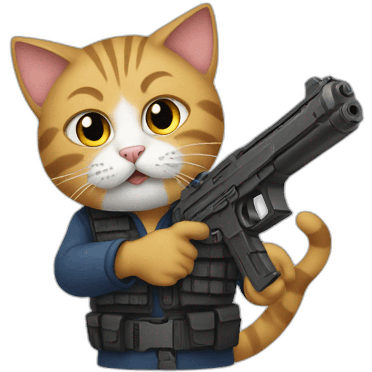 Cat-with-gun emoji