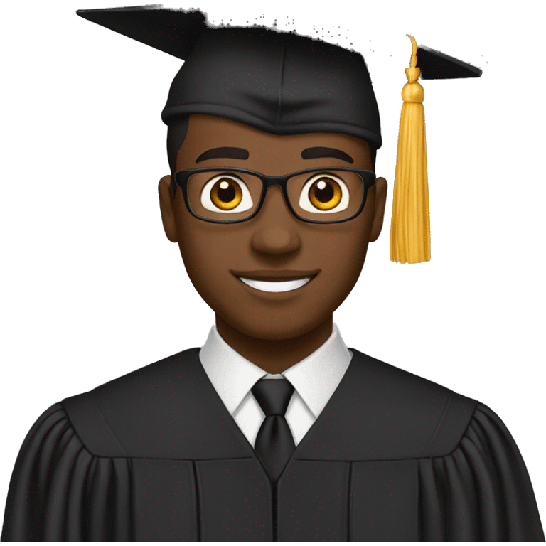 black man graduated emoji