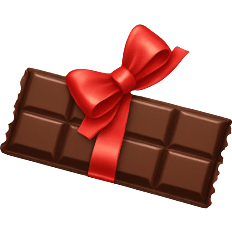 Chocolate bar with red bow emoji