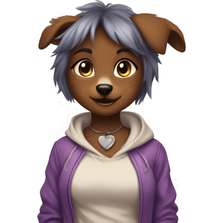 Furry cute anthro puppy girl  emoji