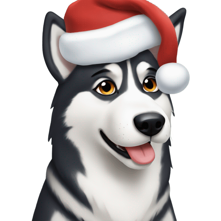 Christmas husky emoji