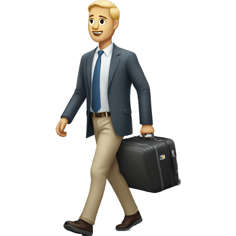 White man Walking with luggage emoji