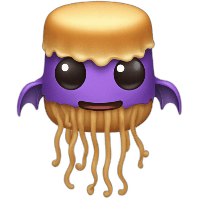 Peanut butter cute jellyfish with a bat emoji