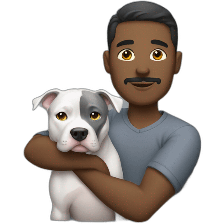 The man who holds the grey pitbul emoji