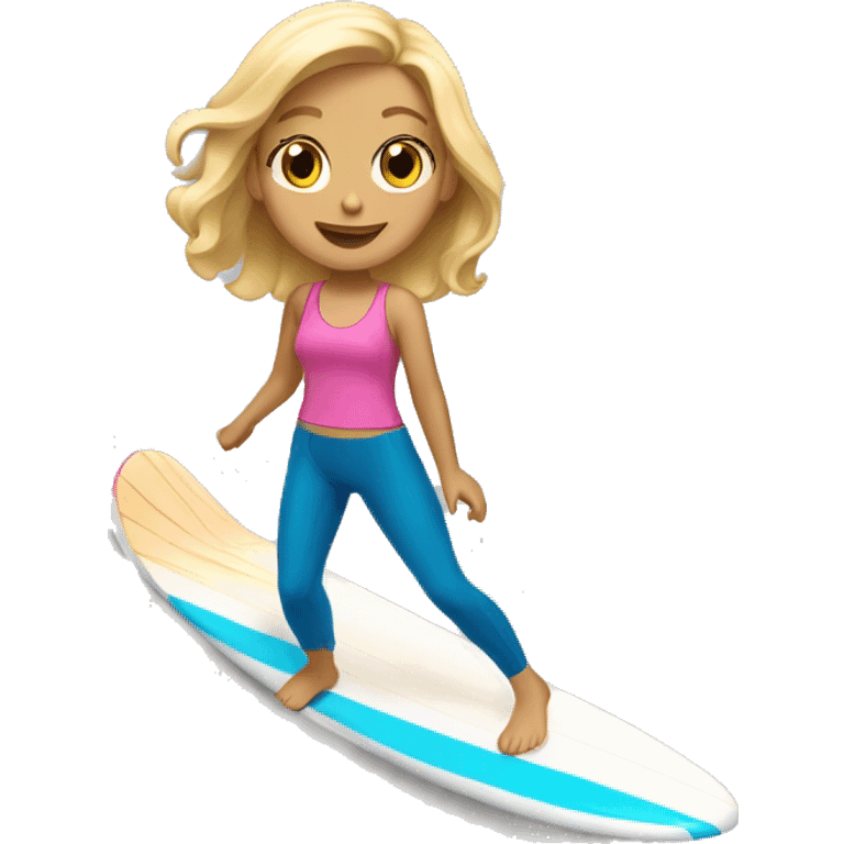 Blonde haired girl surfing  emoji