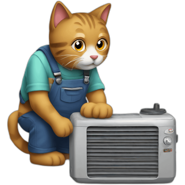 A cat fixing radiatoe emoji