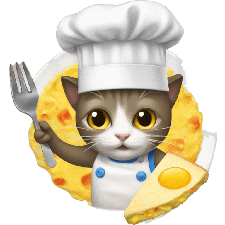 Cat cooking omelet  emoji