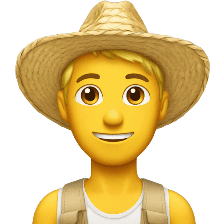 Blonde guy with a straw hat emoji