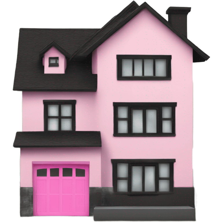 Modern pink and black house  emoji