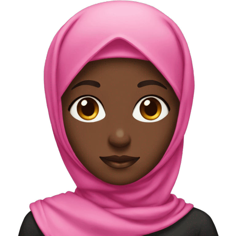 Medium black girl with a pink hijab emoji