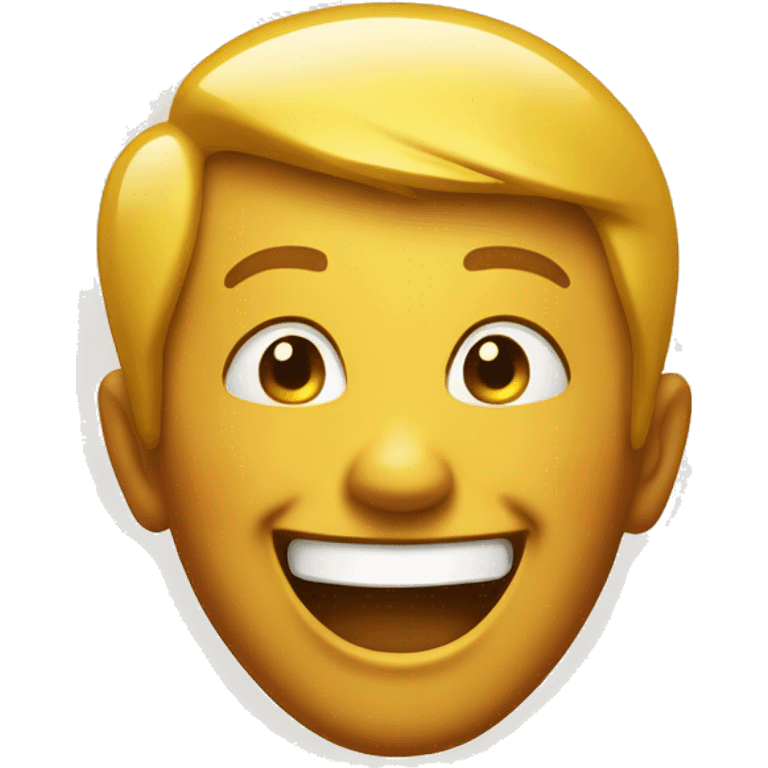 laughing emoji, yellow background with orange shading emoji