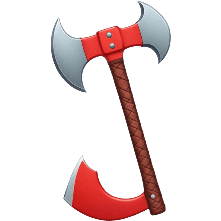 red fantasy axe, meaning being aggressive, attack emoji